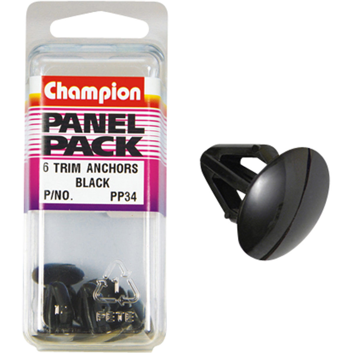 Champion Panel Pack Trim Clips PP34 Black Supercheap Auto New