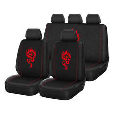 SCA Dragon Seat Cover Pack Red Adjustable Headrests Airbag Compatible 30&06H SAB, , scanz_hi-res