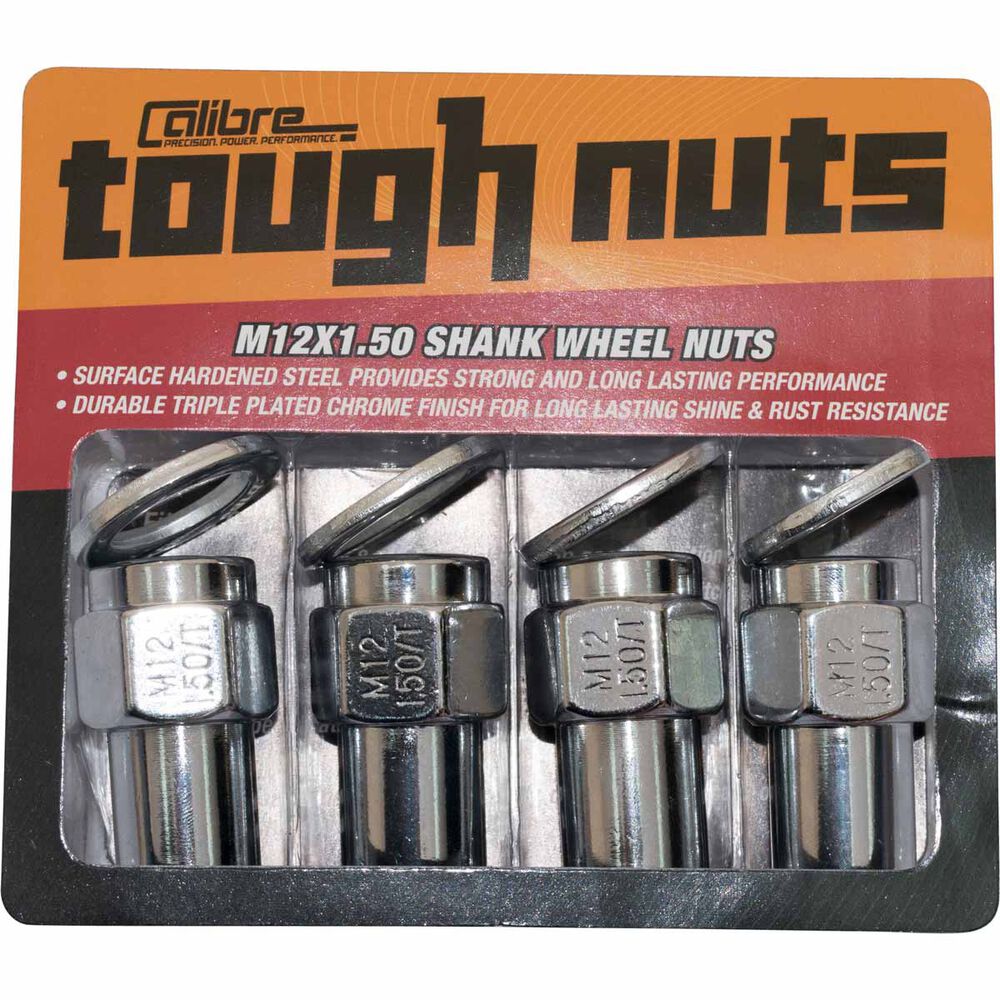 Calibre Wheel Nuts, Shank, Chrome MN12150, 12mm x 1.5mm Supercheap