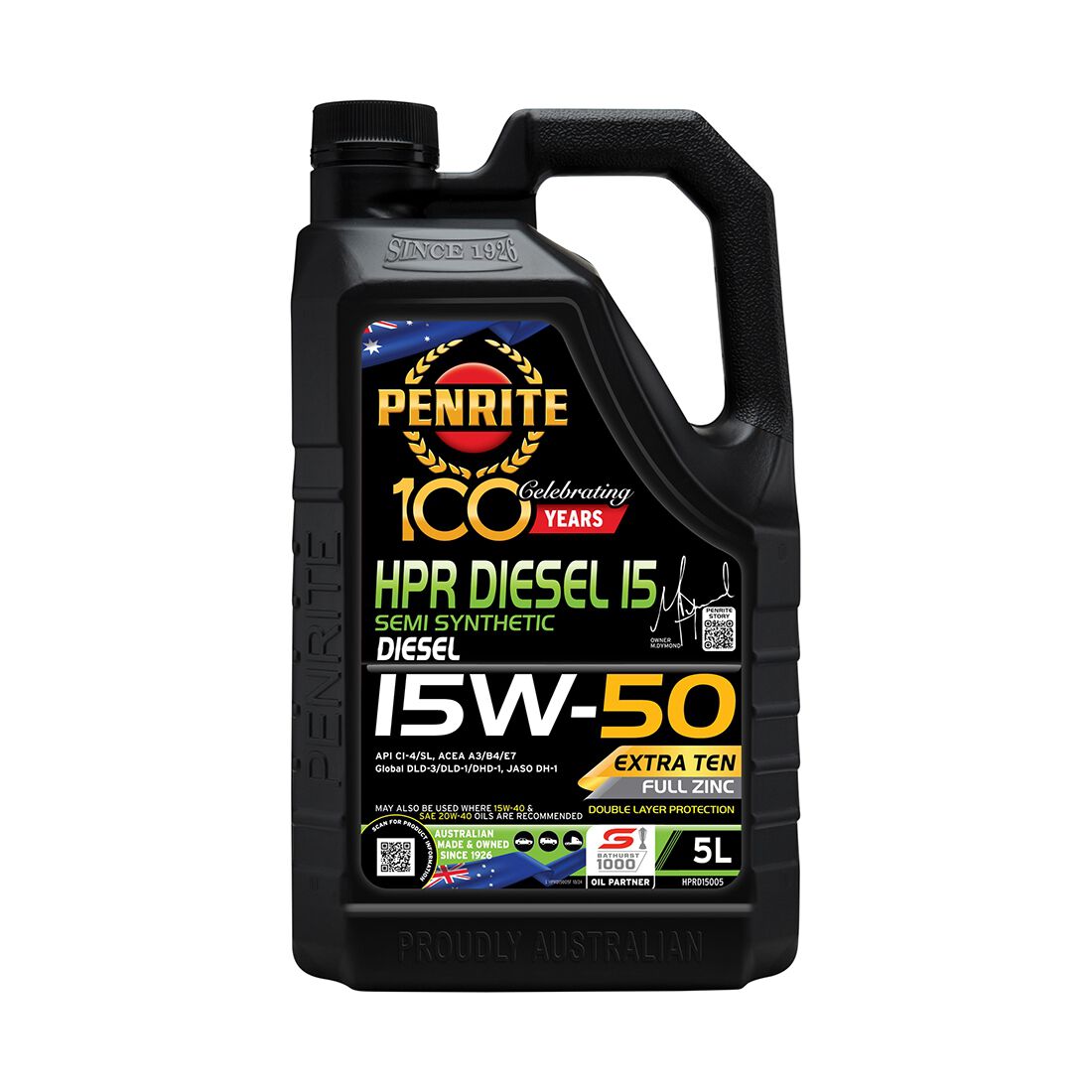 Penrite HPR Diesel 15 Engine Oil - 15W-50, 5 Litre, , scanz_hi-res