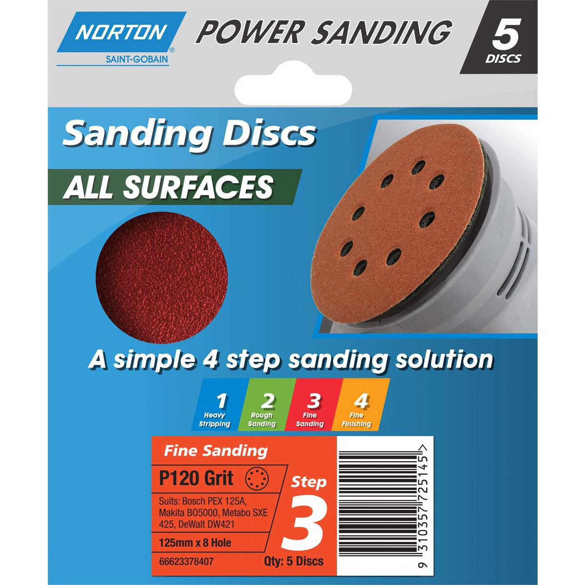 Norton Disc Sander 120 Grit 125mm, , scanz_hi-res