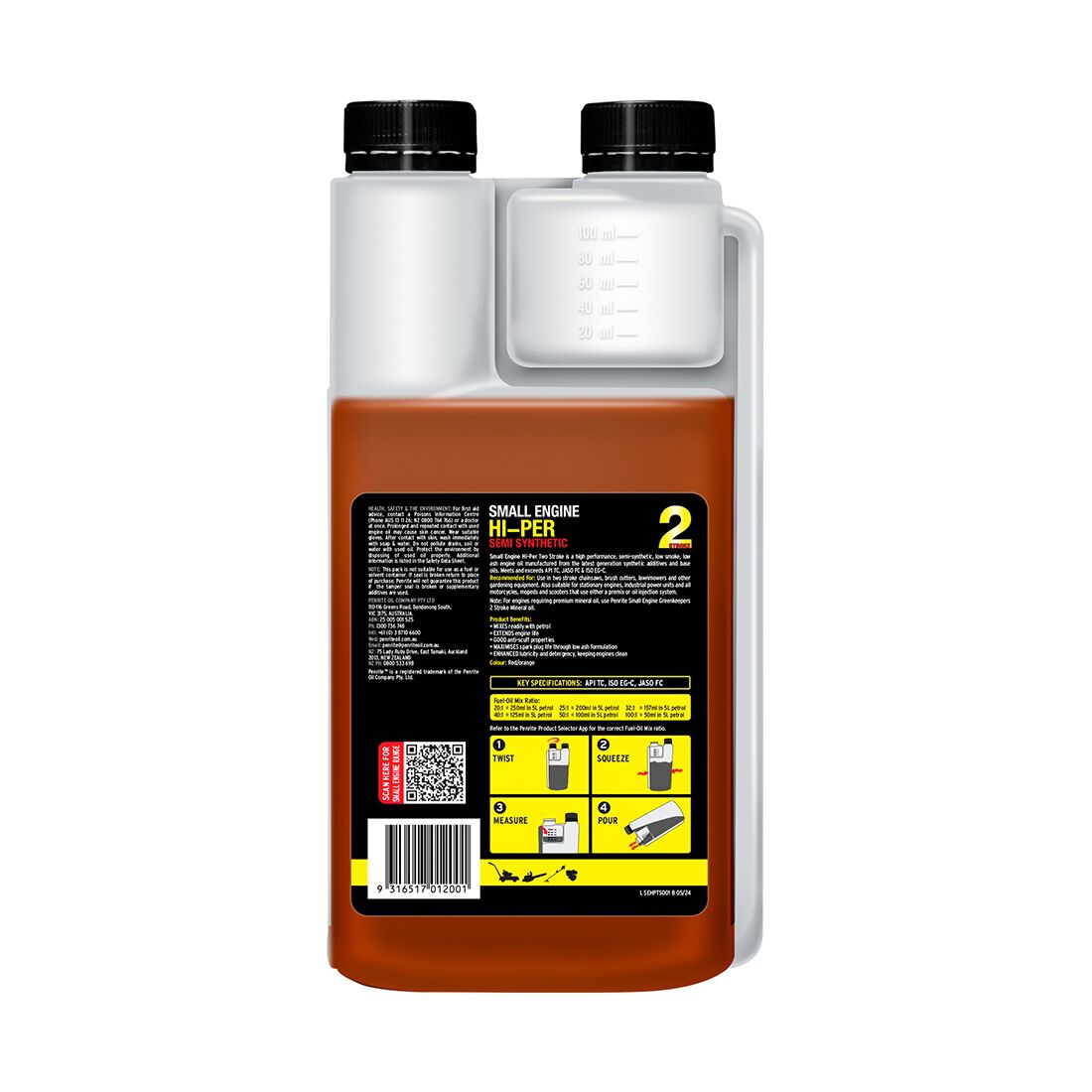 Penrite Hi-Per 2 Stroke Engine Oil - 1 Litre, , scanz_hi-res