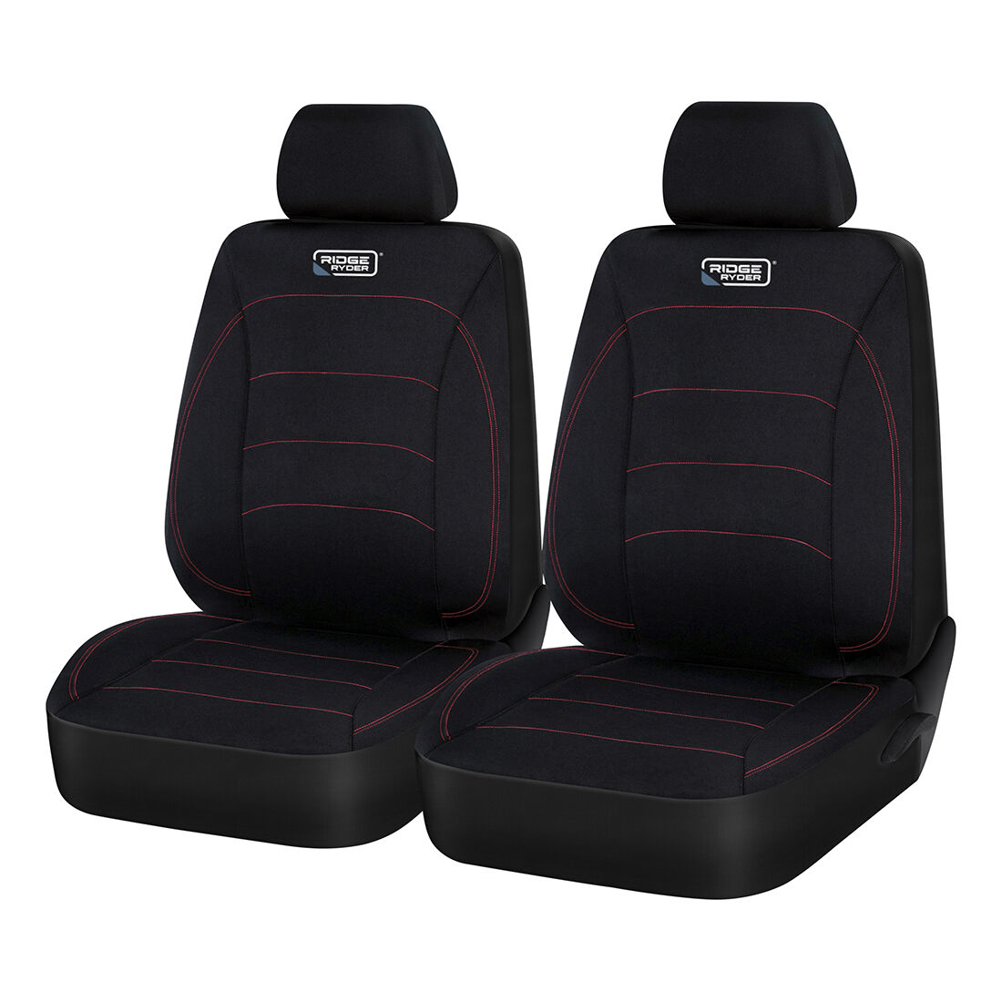 Ridge Ryder Neoprene Seat Covers Black Red Adjustable Headrests Airbag Compatible 30SAB Supercheap Auto New Zealand