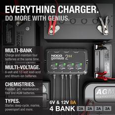 NOCO Genius 2X4 Smart Battery Charger 6V/12V 4-Bank 8 Amp, , scanz_hi-res
