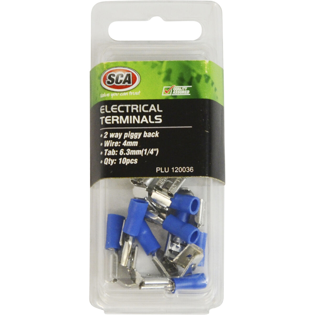 SCA Electrical Terminals - 2 Way Piggy Back, 6.3mm Blue, 10 Pack, , scanz_hi-res