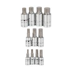 ToolPRO Hex Socket Set - 1/4, 3/8 & 1/2" Drive, Spline, 11 Piece, , scanz_hi-res
