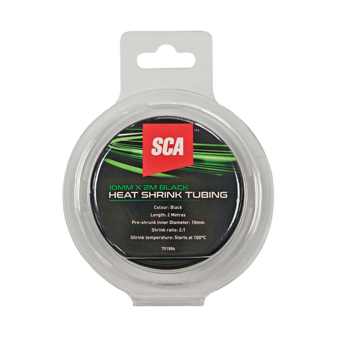 SCA Heat Shrink Tubing 10mm x 2m - Black, , scanz_hi-res