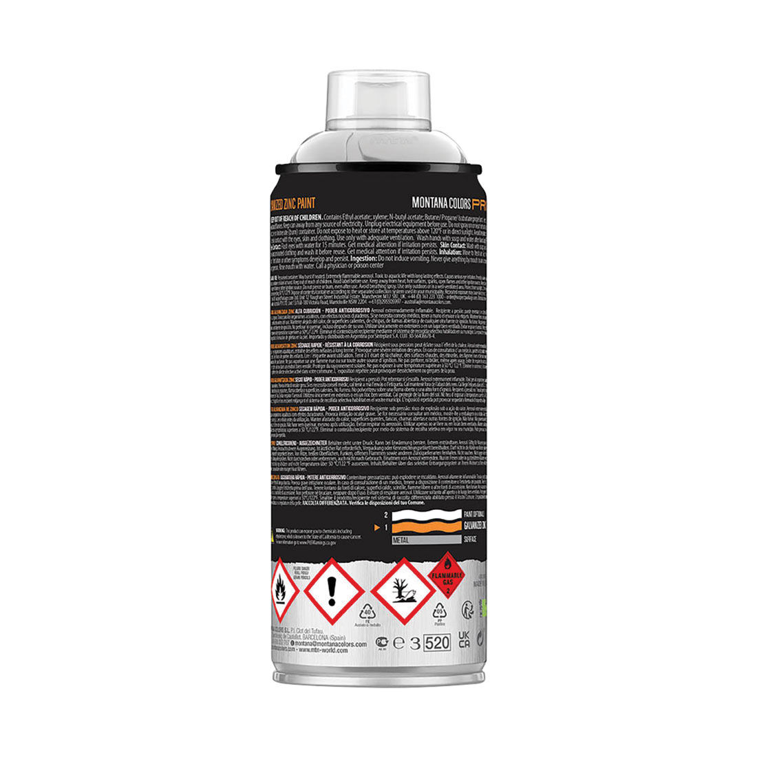 MTN Pro Galvanized Light Silver Zinc Spray Paint 400mL, , scanz_hi-res