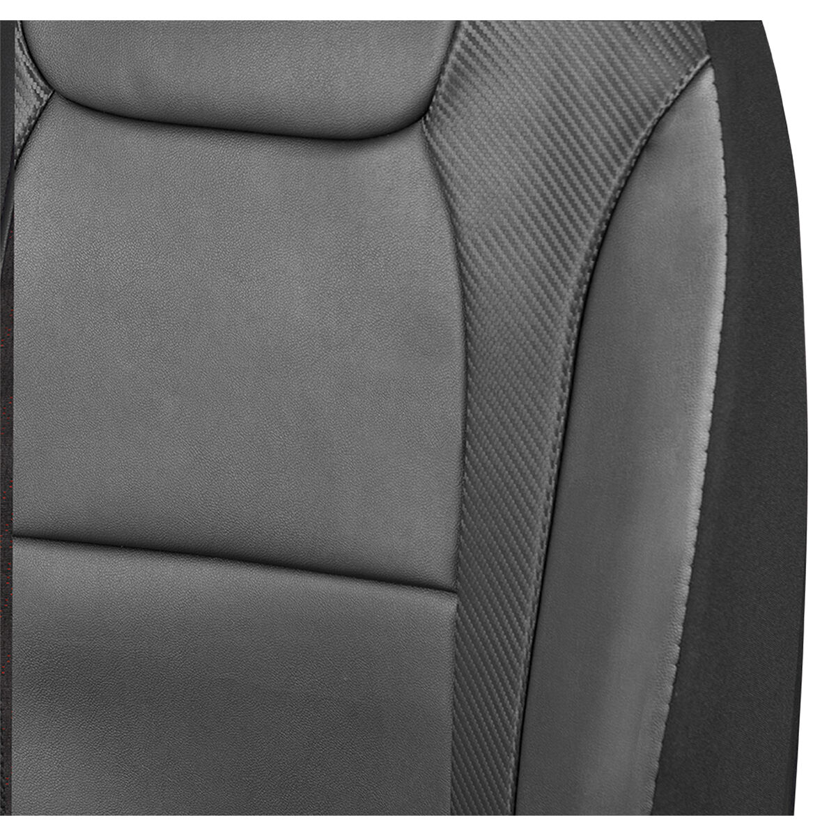 SCA Leather Look Seat Covers Black/Carbon Adjustable Headrests Airbag Compatible 30SAB, , scanz_hi-res