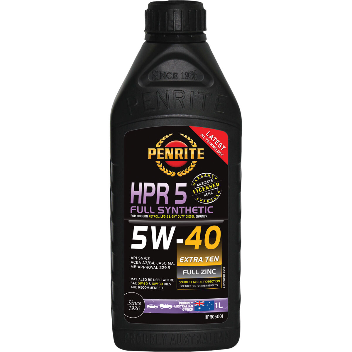 Penrite HPR 5 Engine Oil - 5W-40, 1 Litre, , scanz_hi-res