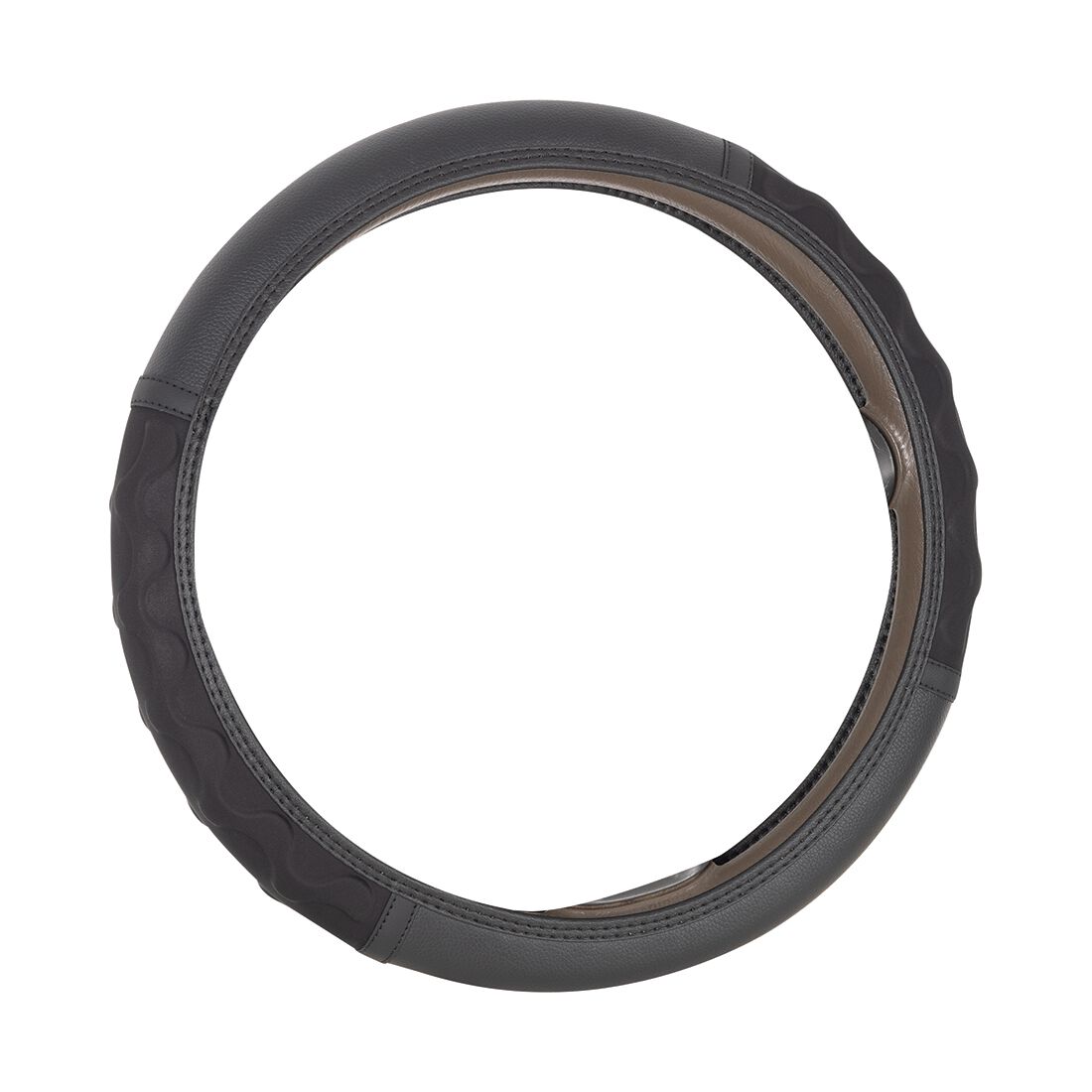 SCA Soft Steering Wheel Cover Leather Look Gel Black, , scanz_hi-res