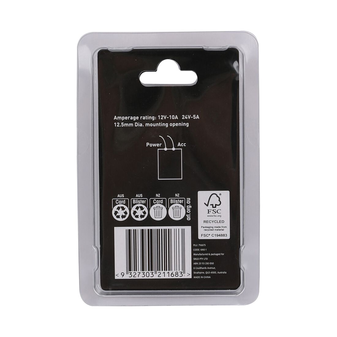 SCA Toggle Switch - 12/24V, On/Off, Metal, Pre-Wired, , scanz_hi-res