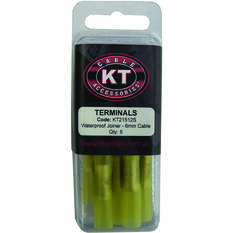 KT Cable Waterproof Butt Splice Joiner - 6mm Yellow, 5 Pack, , scanz_hi-res