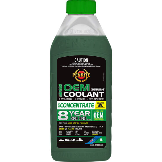 Penrite Green Long Life Anti Freeze / Anti Boil Concentrate Coolant - 1L, , scanz_hi-res