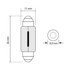 SCA Incandescent Globe - 11X36MM 12V 5W - 2 Pack, , scanz_hi-res