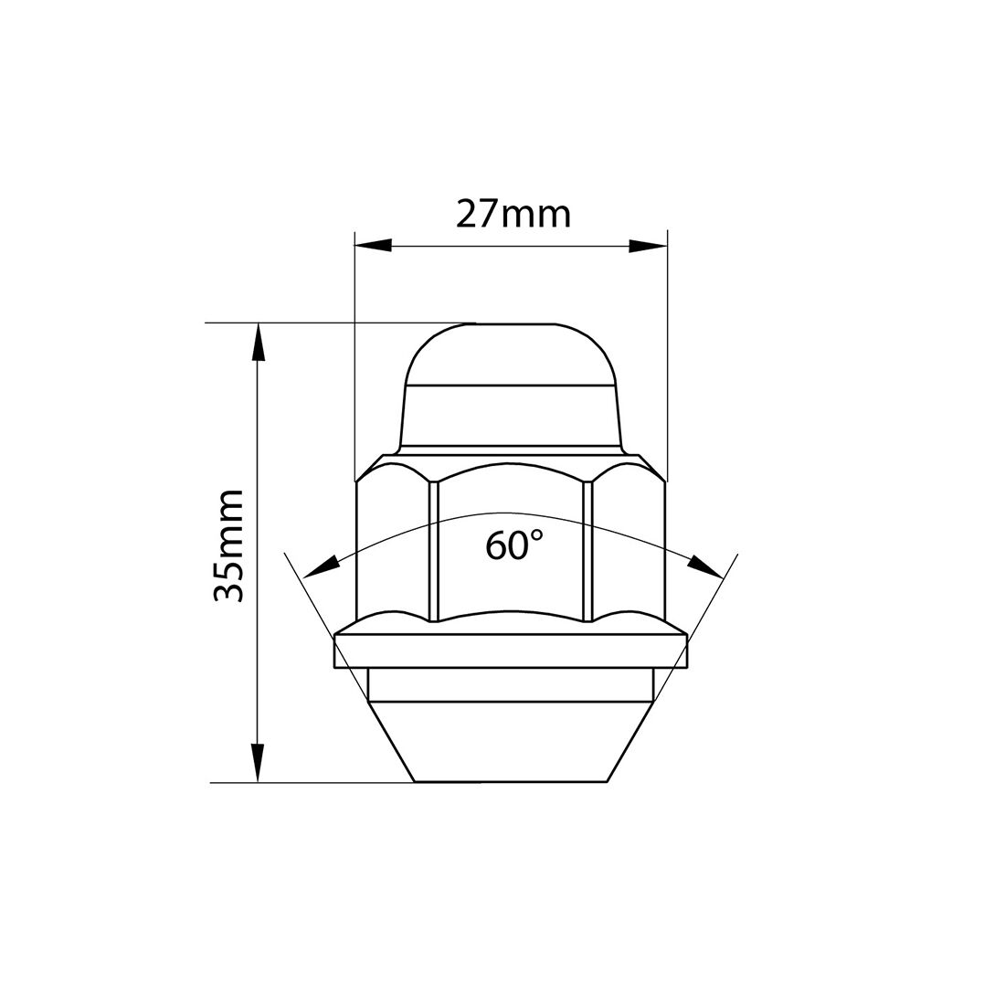 Tridon Wheel Nuts M12x1.5 Tapered Seat 21mm Hex 5 Pack TWN008-5, , scanz_hi-res