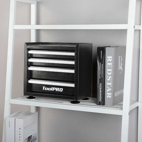 ToolPRO Mini Tool Cabinet 4 Drawer Black, , scanz_hi-res