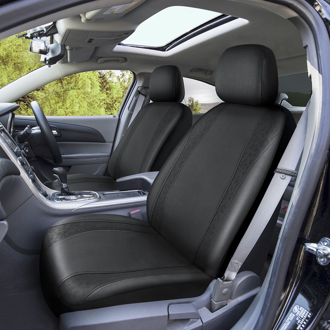 SCA Seat Cover Black Leopard Leather Look, Adjustable Headrests, Airbag Compatible, Size 30A, , scanz_hi-res