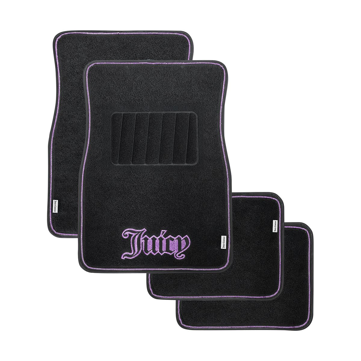 Juicy Couture 4 Piece Juicy Bling Carpet Floor Mats - Black/Purple, , scanz_hi-res