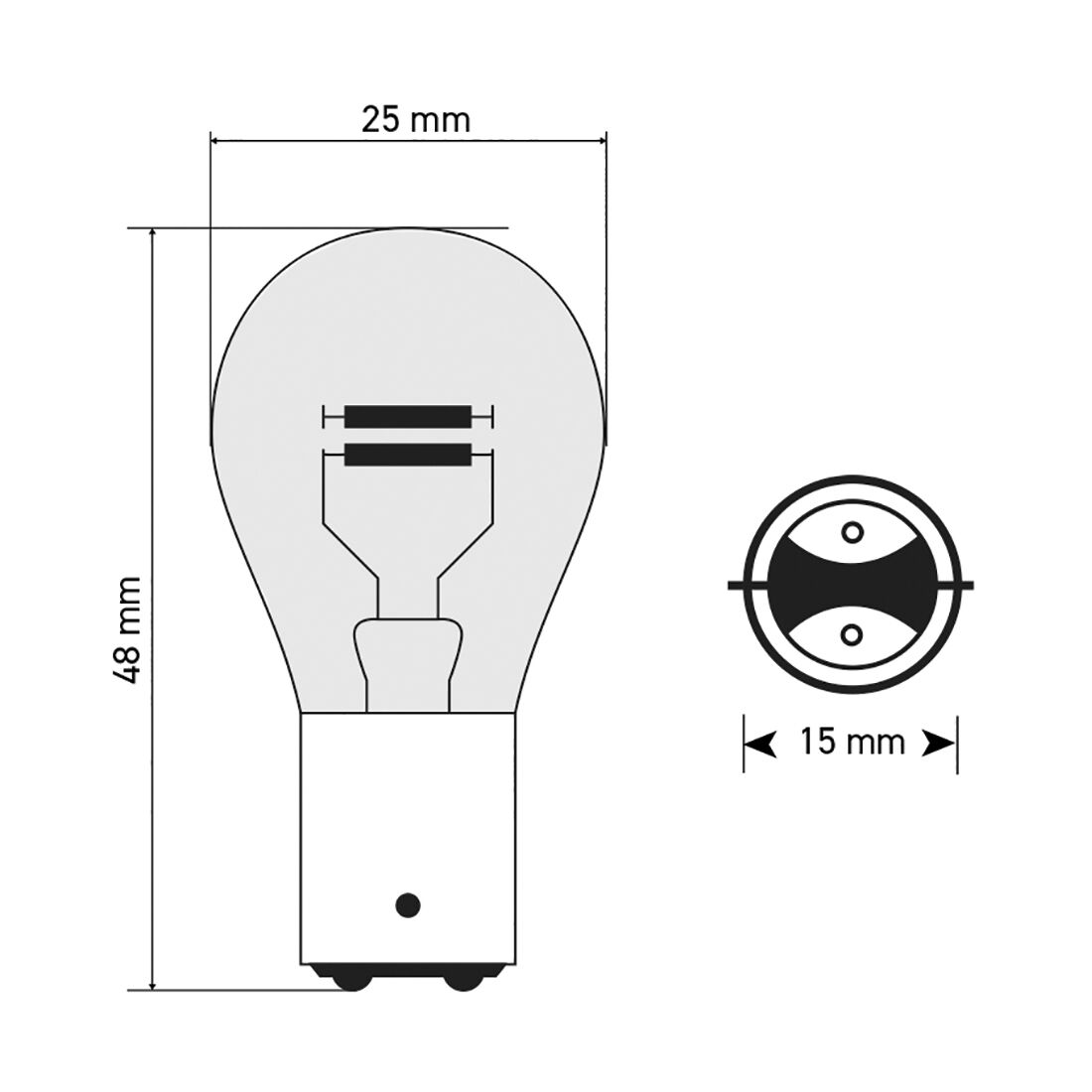 SCA Incandescent Globe - P21 24V 21/5W - 2 Pack, , scanz_hi-res