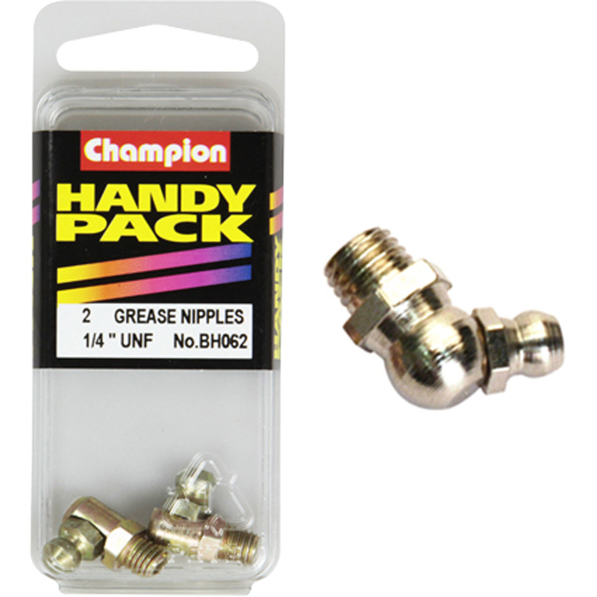 Champion Handy Pack Grease Nipples BH062, 1/4" UNF, 90&deg;, , scanz_hi-res