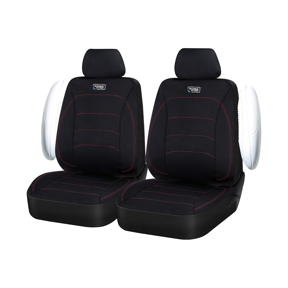 Ridge Ryder Neoprene Seat Covers Black/Red 30SAB, , scanz_hi-res