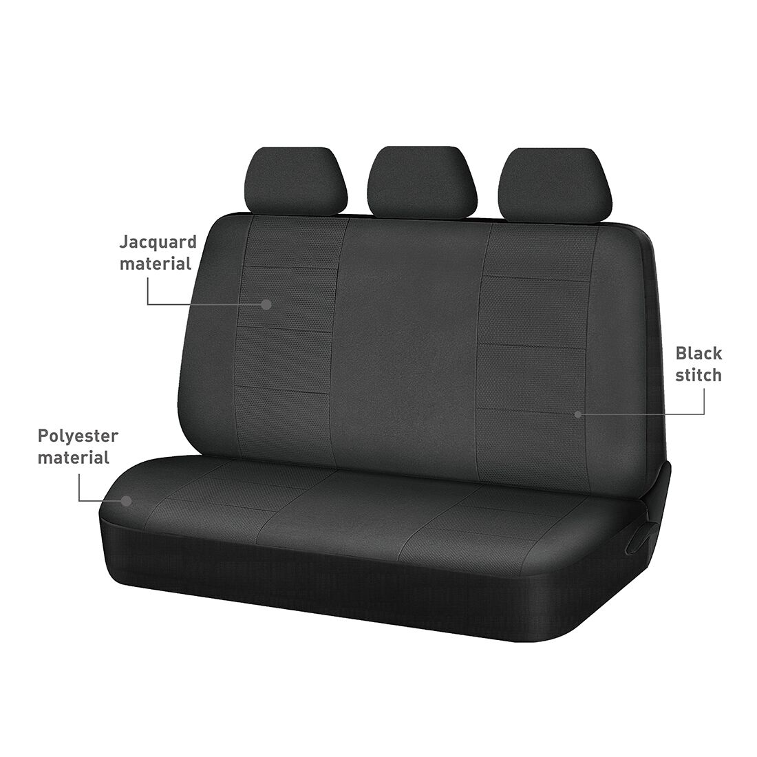 SCA Jacquard Embossed Dot Seat Covers Black, Rear, Airbag Compatible, Size 06H, , scanz_hi-res