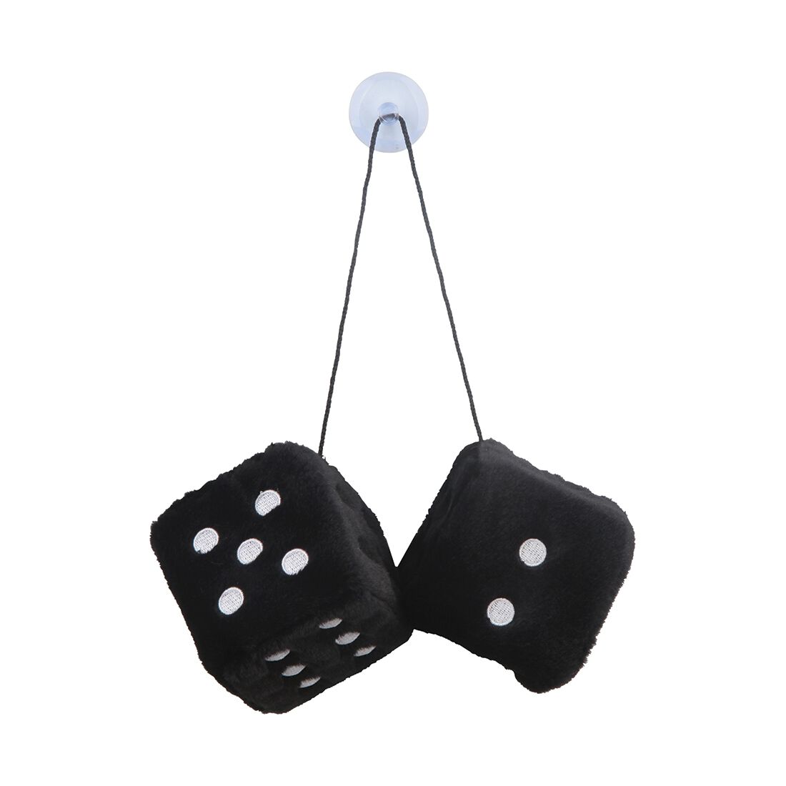 Hanging Fluffy Plush Dice Black, , scanz_hi-res
