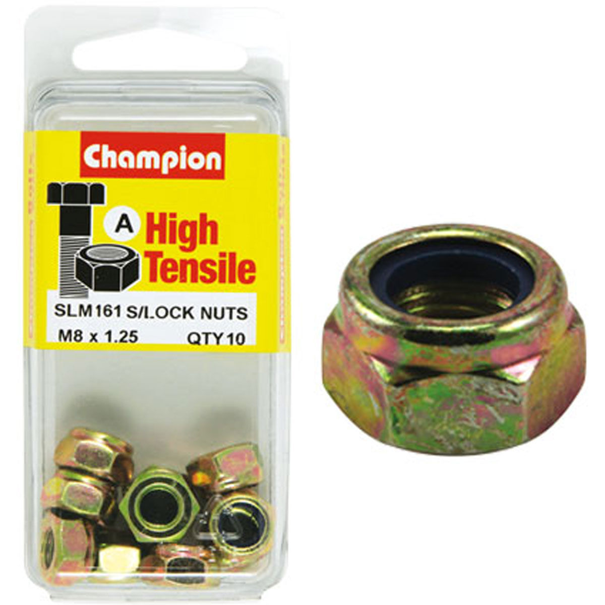 Champion High Tensile Nyloc Nuts SLM161, M8x1.25,, , scanz_hi-res