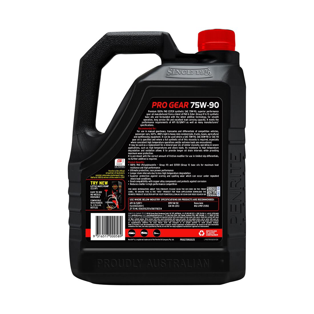 Penrite Pro Gear Oil - 75W-90 2.5 Litre, , scanz_hi-res