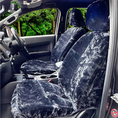 SCA Luxury Fur Seat Covers Slate Adjustable Headrests Airbag Compatible 30SAB, , scanz_hi-res