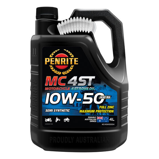 Penrite MC-4 Semi Synthetic Motorcycle Oil - 10W-50, 4 Litre, , scanz_hi-res