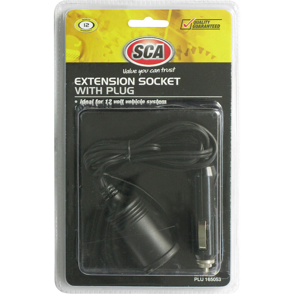 12V SCA Extension Socket With Plug, 1m Lead Supercheap Auto New Zealand