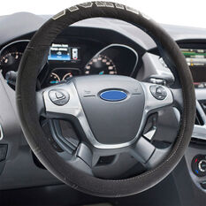 Dickies Collegiate Poly Canvas Steering Wheel Cover Black/Grey 380mm Diameter, , scanz_hi-res