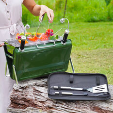 Mini BBQ Briefcase Grill Large Green, , scanz_hi-res