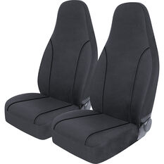SCA Canvas Seat Covers - Charcoal/Grey Built-In Headrests Size 60 Front Pair Airbag Compatible, , scanz_hi-res