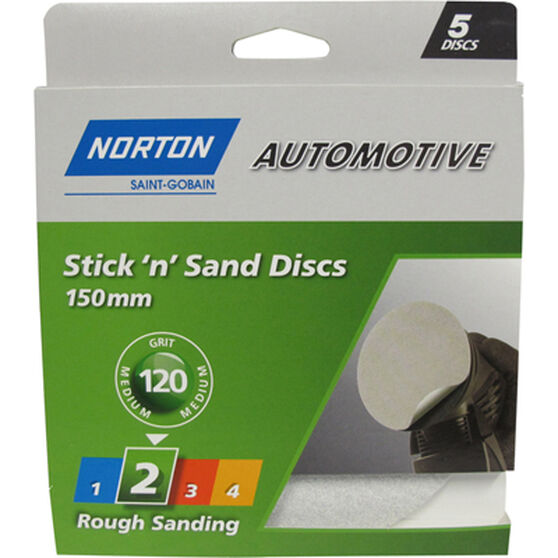 Norton 150mm Sticky Disc 120 Grit 5 Pack, , scanz_hi-res