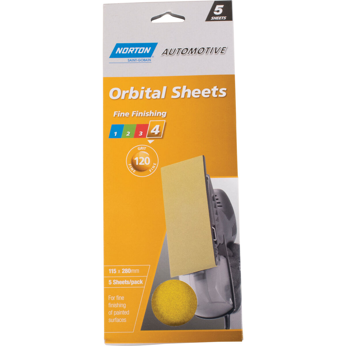Norton Orbital Sheet 120 Grit 5 Pack, , scanz_hi-res