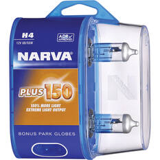 Narva Plus 150 Headlight Globes - H4, 12V 60/55W, 48382BL2, , scanz_hi-res