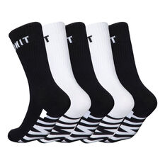UNIT Socks Hi Lux Black/White 5 Pack 7-11, , scanz_hi-res