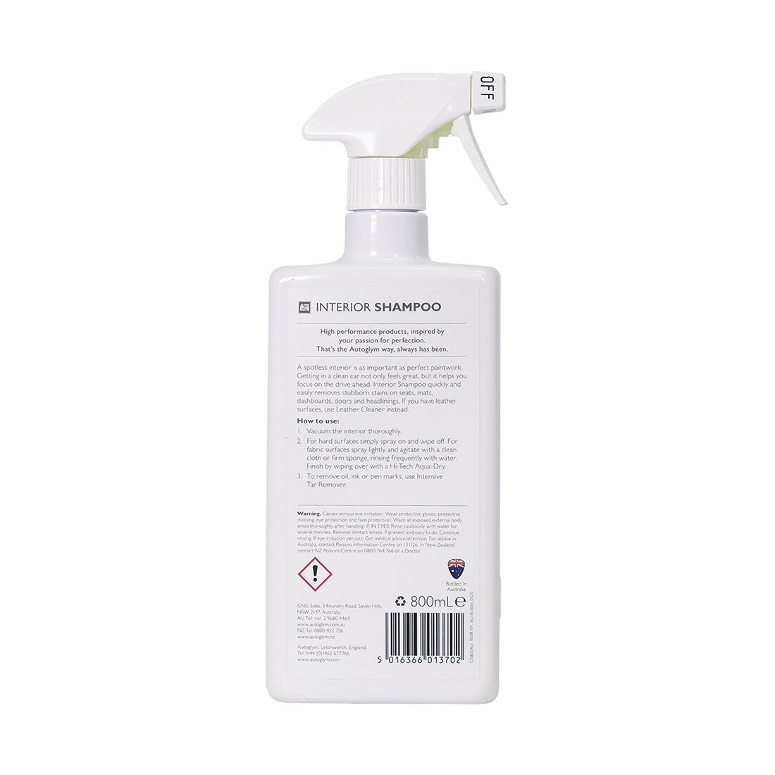 Autoglym Interior Shampoo 800mL, , scanz_hi-res