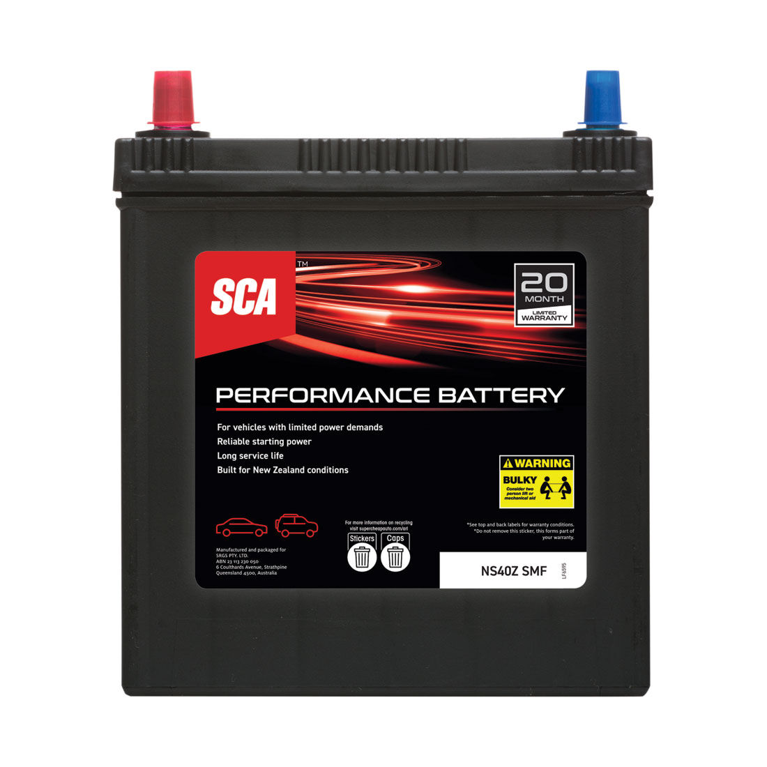 SCA Heavy Duty Car Battery NS40Z SMF