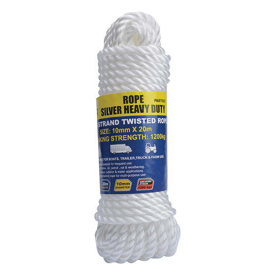 Gripwell Heavy Duty Twisted Silver Rope 10mm x 20m, , scanz_hi-res