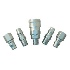 Nitto Air Fitting Set Plug and Coupler 1/4" 5 Piece, , scanz_hi-res