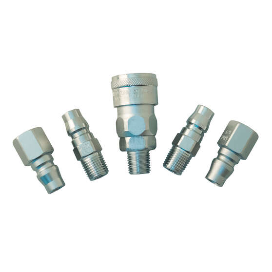 Nitto Air Fitting Set Plug and Coupler 1/4" 5 Piece, , scanz_hi-res