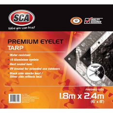SCA Premium Poly Tarp - 1.8m X 2.4m (6 X 8), 185GSM, Silver, , scanz_hi-res