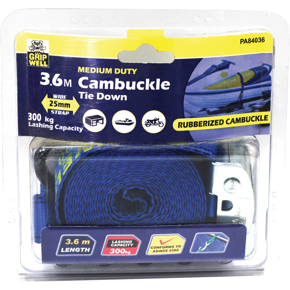 Gripwell Cambuckle Tie Down 3.6m, 300kg Supercheap Auto New Zealand