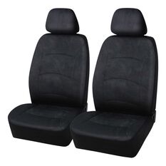 SCA Suede Velour Seat Covers Black Adjustable Headrests Airbag Compatible 30ASAB, , scanz_hi-res