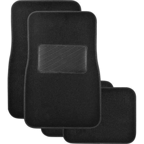 SCA Premier Plus Carpet Car Floor Mats - Set of 4, Black, , scanz_hi-res
