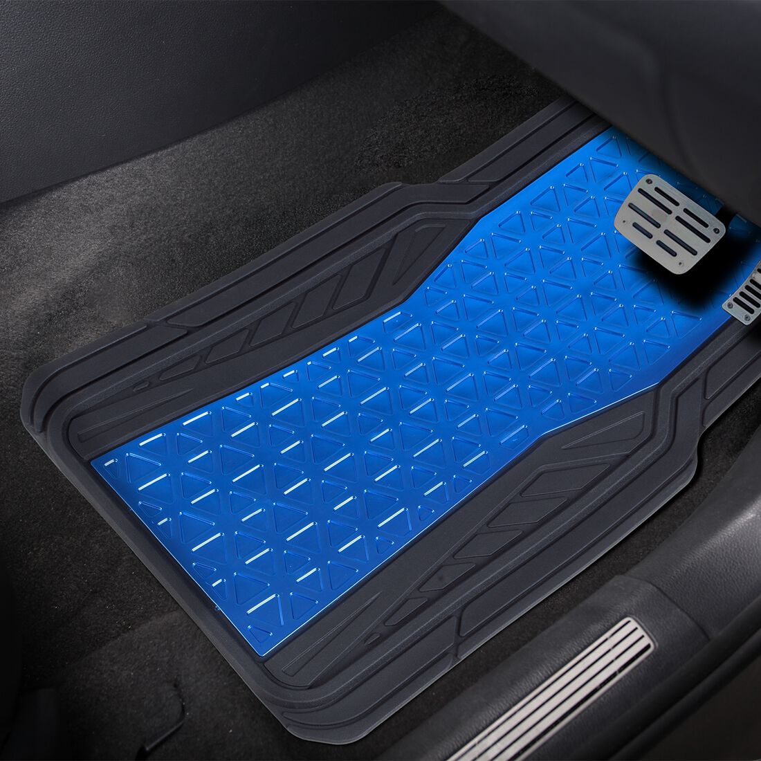 SCA Floor Mats PVC Rubber Pattern Blue Set of 4, , scanz_hi-res